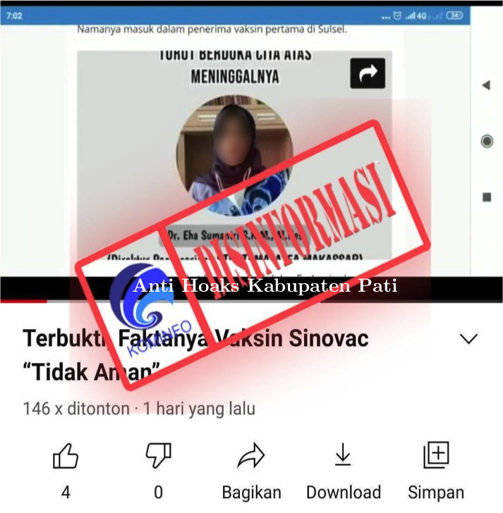 [HOAX] Direktur Pascasarjana STIK Tamalatea Makassar Meninggal karena Vaksin
